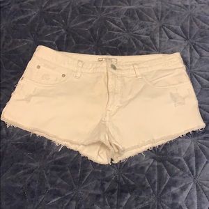 Free People White denim shorts